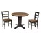 International Concepts 36 in. Solid Wood Round Top Dining Table with 2 Chairs in Hickory/Washed Coal K45-36RT-23B-C2-2 - alternate 1